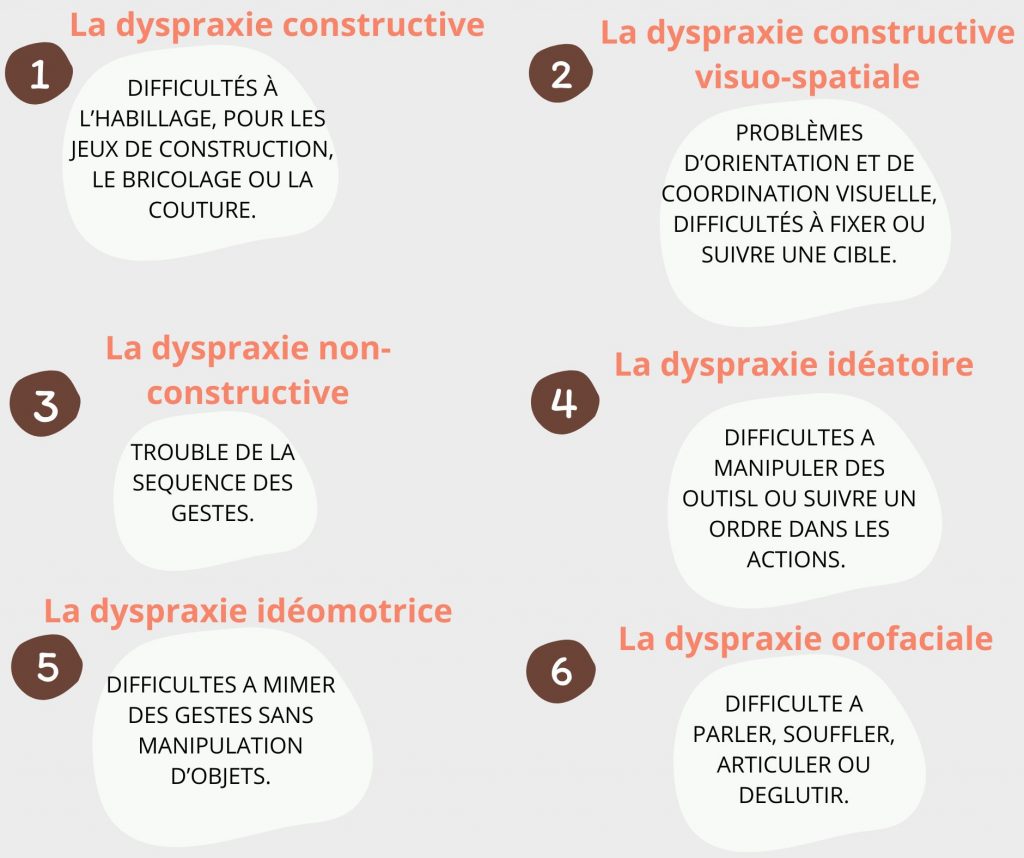 different types de dyspraxies
